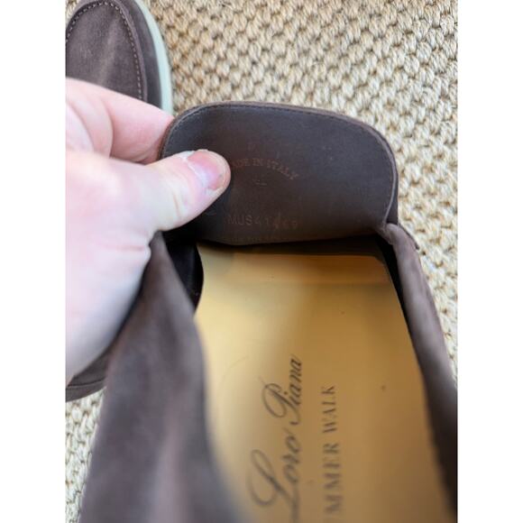 LOWEST $ ONLINE Men’s Loro Piana Brown Suede Summer walk Loafers Size 41 - Picture 8 of 13